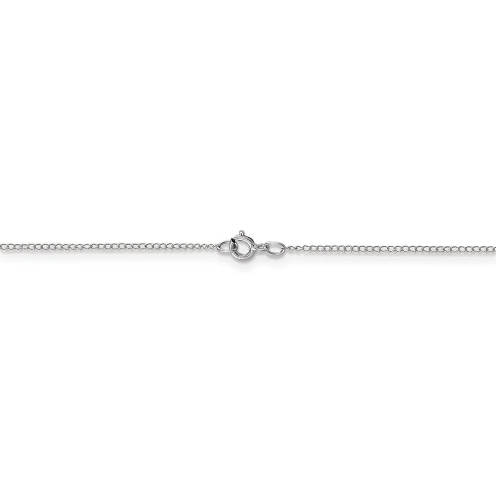 10k White Gold .5 mm Carded Curb Chain | 10K8CW