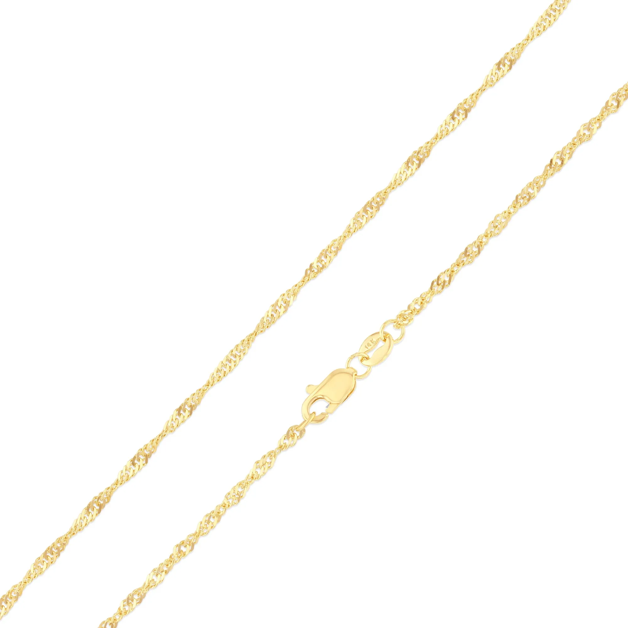 14K Gold 1.8mm Singapore Chain