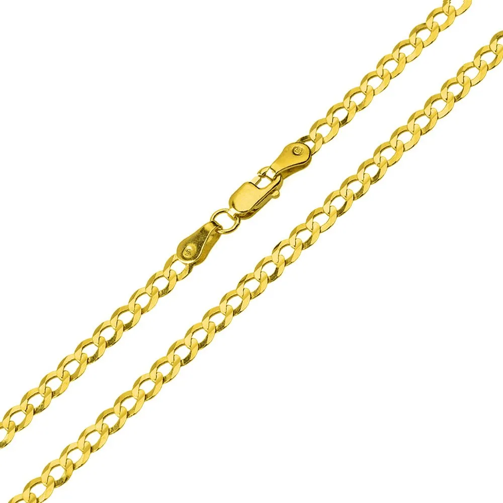 14k Yellow Gold Vertical Infinity Eternity Religious Cross Pendant with Cable, Curb, or Figaro Chain Necklaces