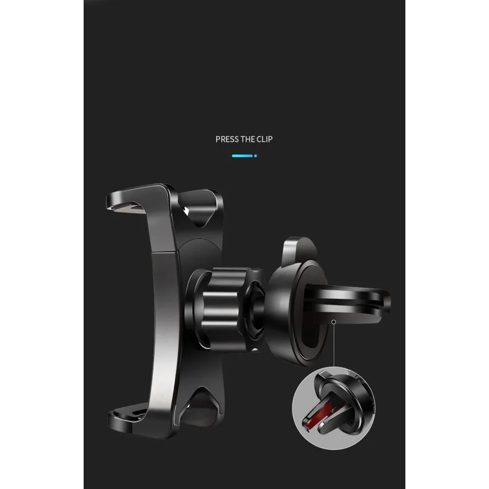 3 in 1 Car GPS Smartphone Holder: Dashboard / Visor Clamp   AC Grid Clip for HiSense Infinity H11 Lite - Black