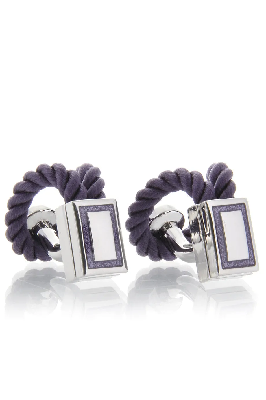 BABETTE WASSERMAN ROPE Wrap Purple Cufflinks