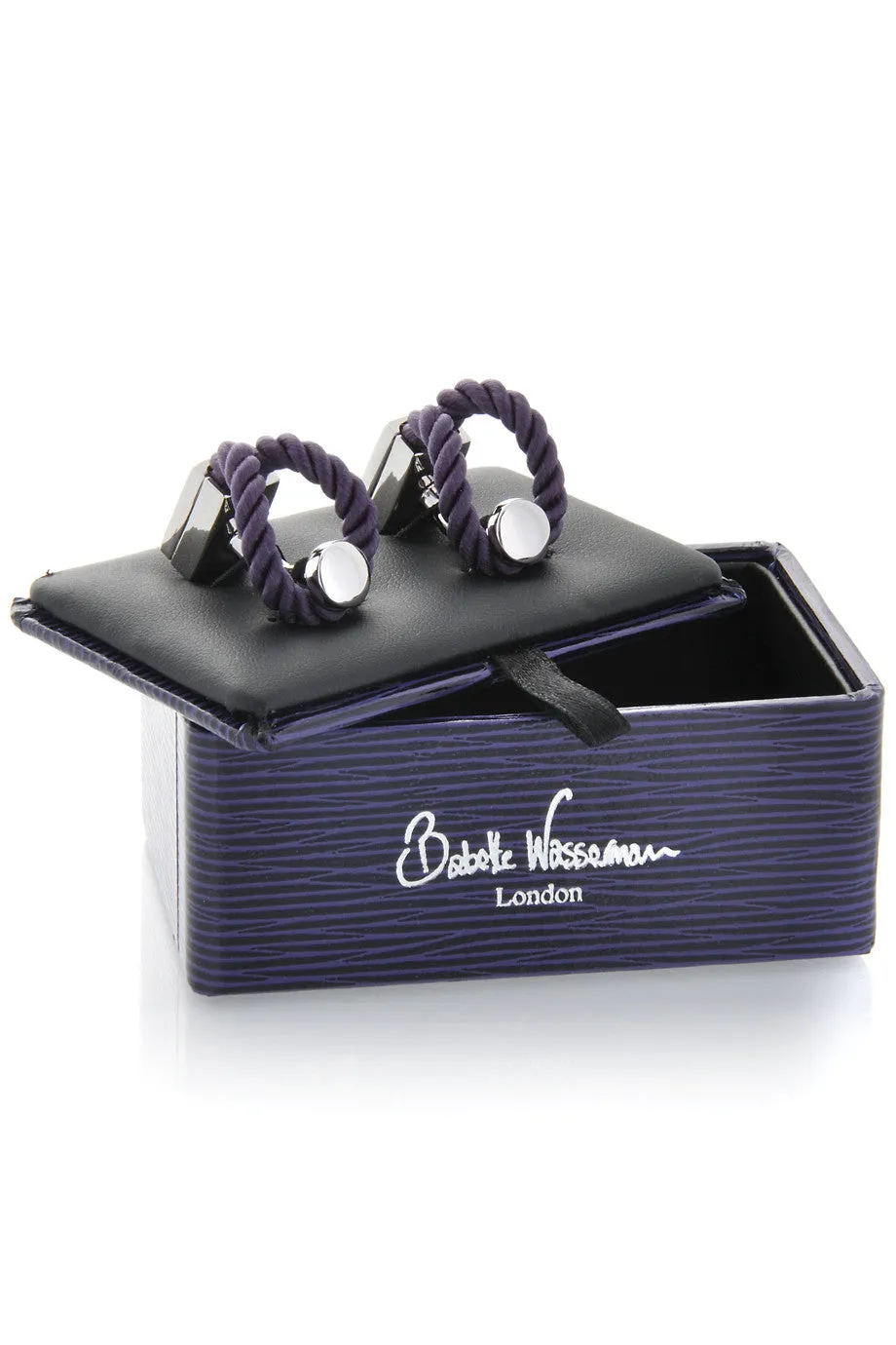 BABETTE WASSERMAN ROPE Wrap Purple Cufflinks