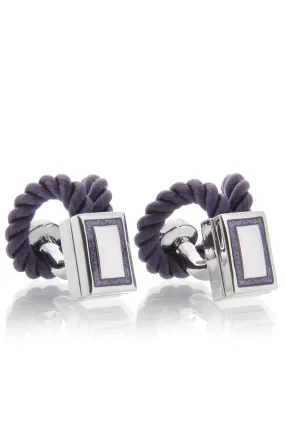 BABETTE WASSERMAN ROPE Wrap Purple Cufflinks