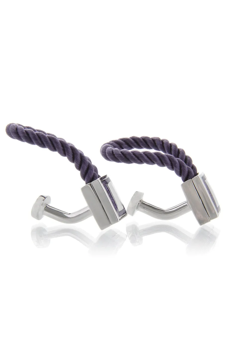 BABETTE WASSERMAN ROPE Wrap Purple Cufflinks
