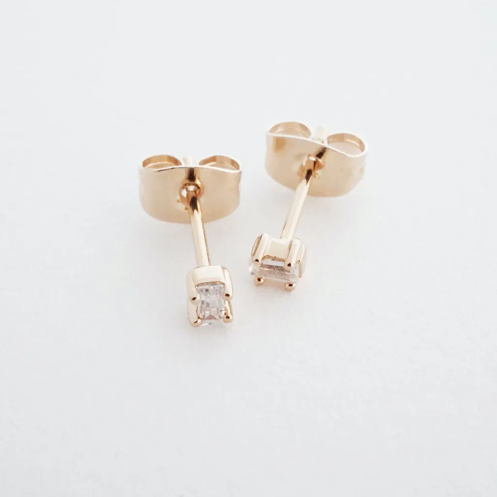 Crystal Baguette Studs