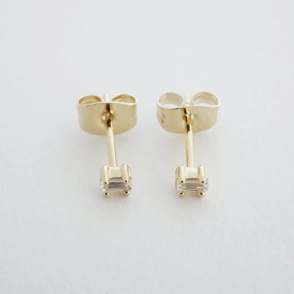 Crystal Baguette Studs