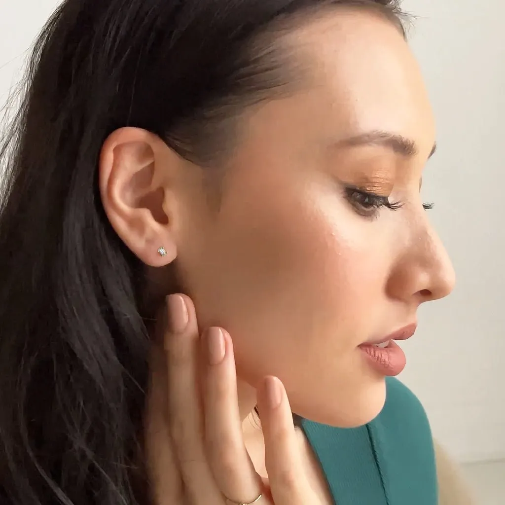 Crystal Baguette Studs