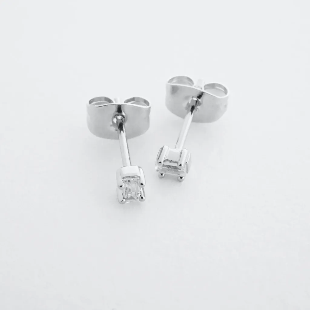 Crystal Baguette Studs