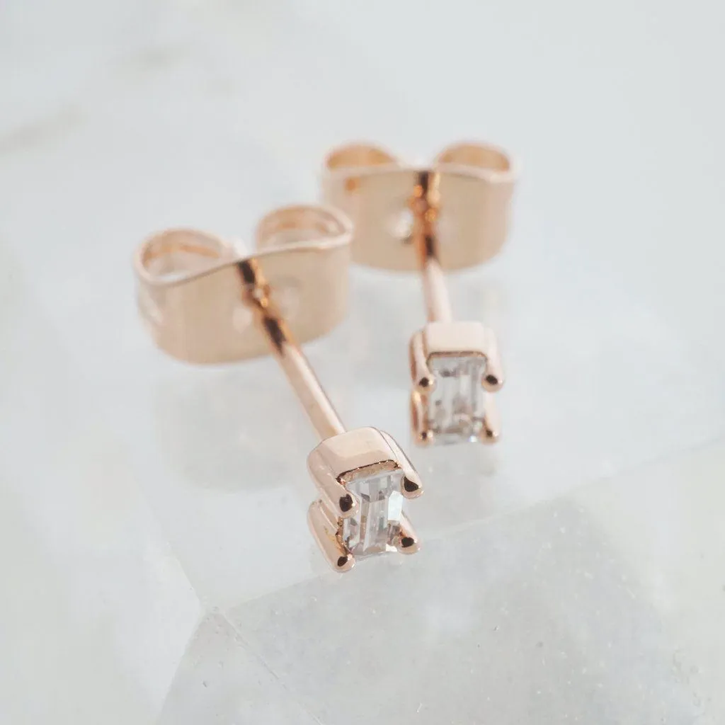 Crystal Baguette Studs