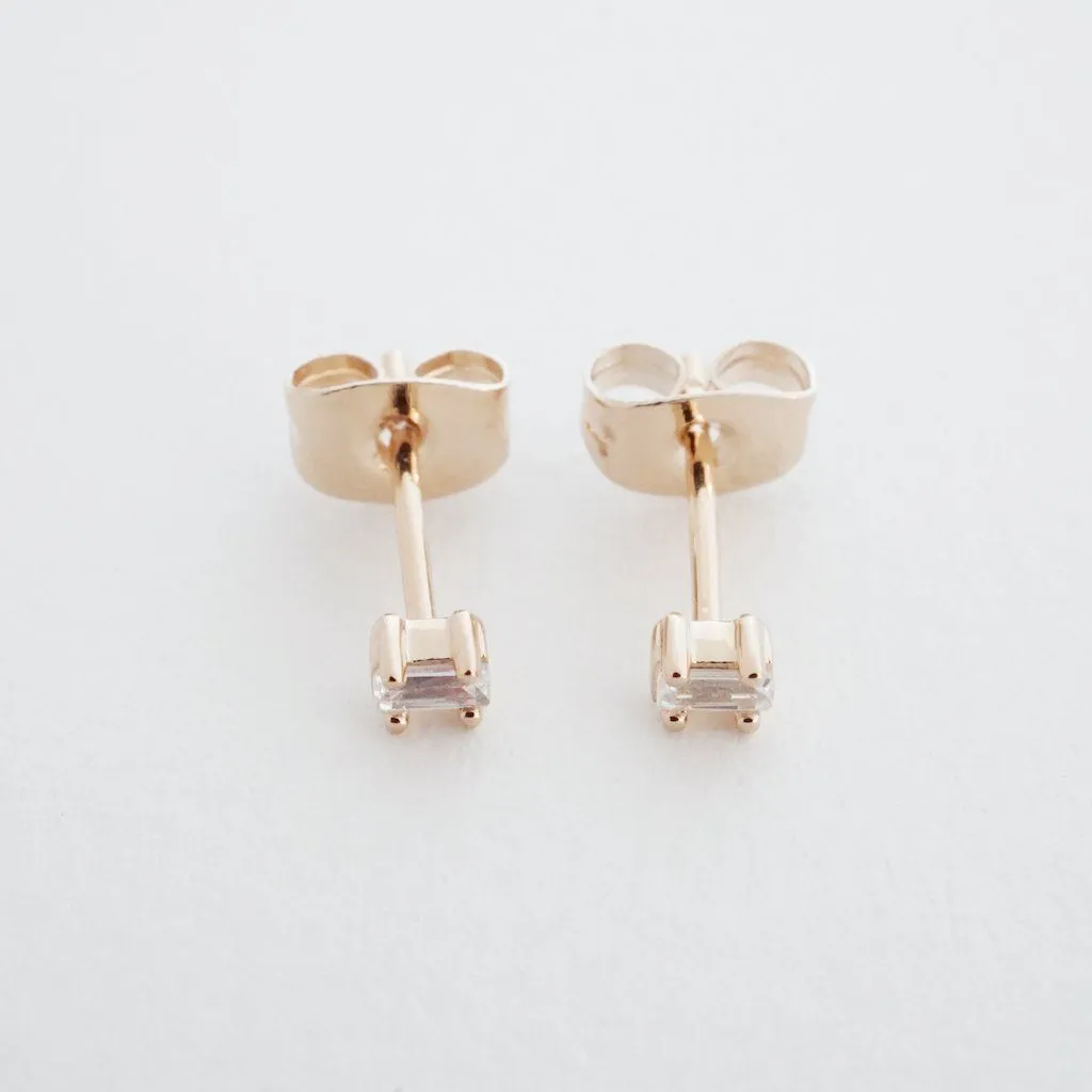 Crystal Baguette Studs