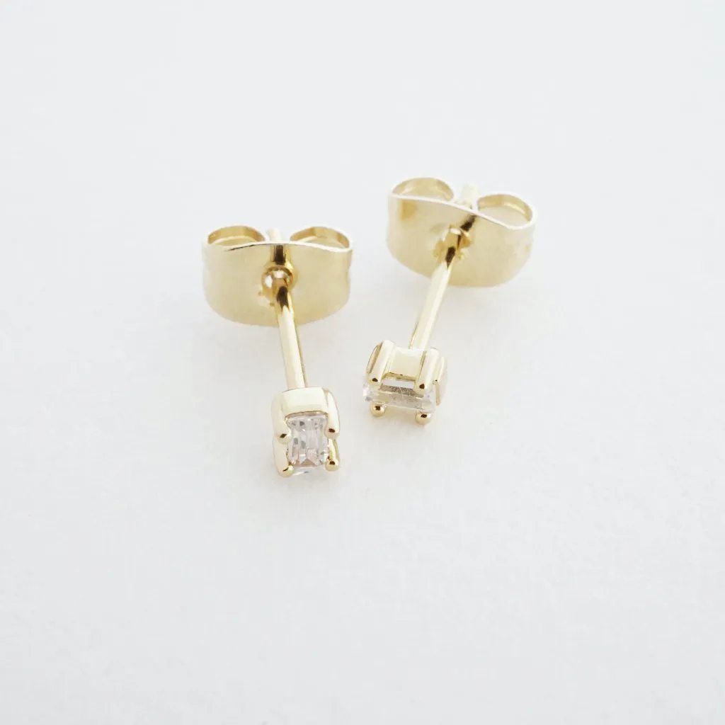 Crystal Baguette Studs