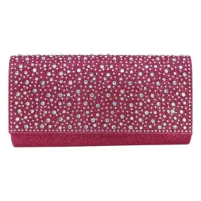 Fuchsia Pink Crystal Clutch Bag