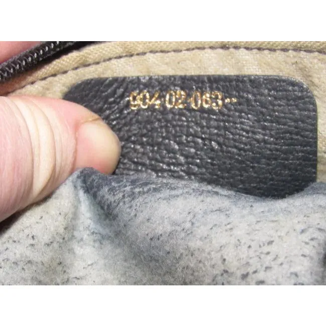 Gucci Early Accessory Collection School Bag Navy Blue Large G Logo Print Coated Canvas And Navy Blue