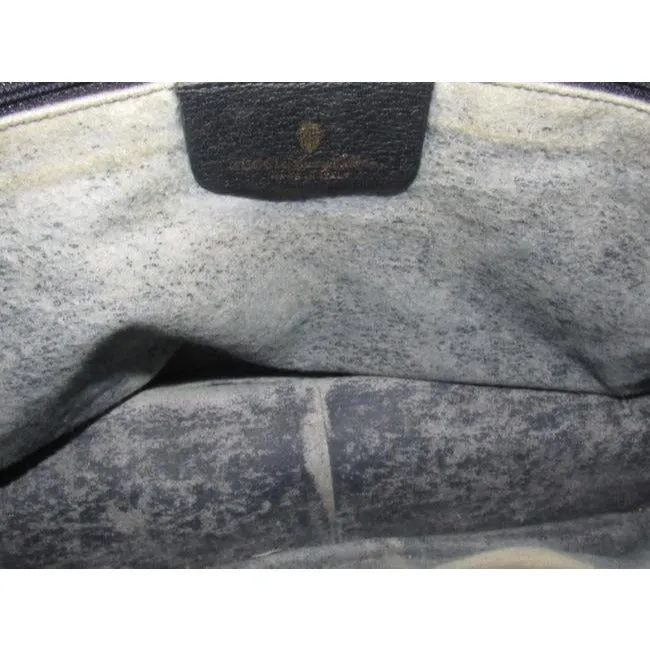 Gucci Early Accessory Collection School Bag Navy Blue Large G Logo Print Coated Canvas And Navy Blue