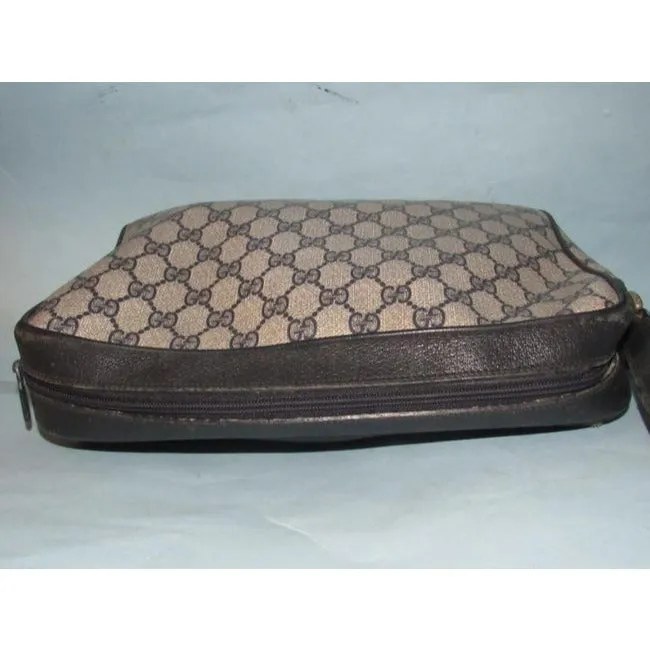 Gucci Early Accessory Collection School Bag Navy Blue Large G Logo Print Coated Canvas And Navy Blue