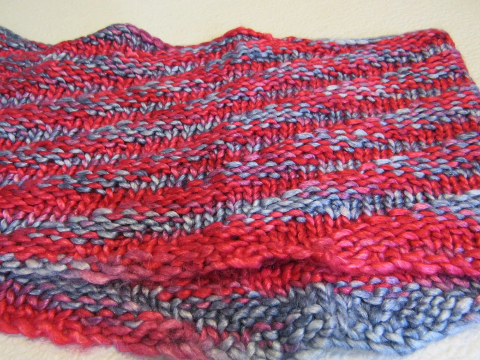 Handcrafted Cowl Gray Hot Pink 50% Alpaca 50% Mulberry Silk Female Adult -- New