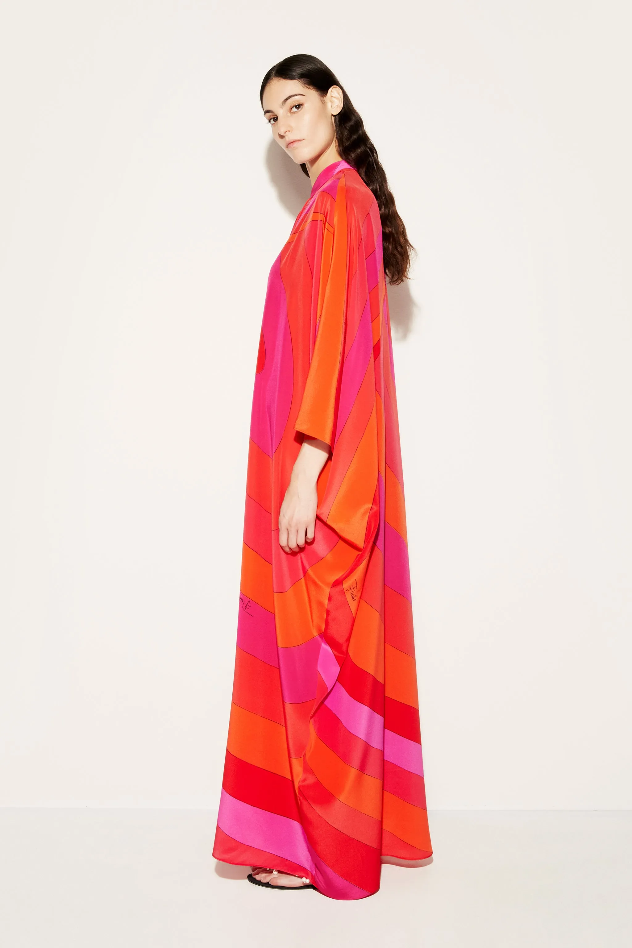 Iride-Print Silk Kaftan