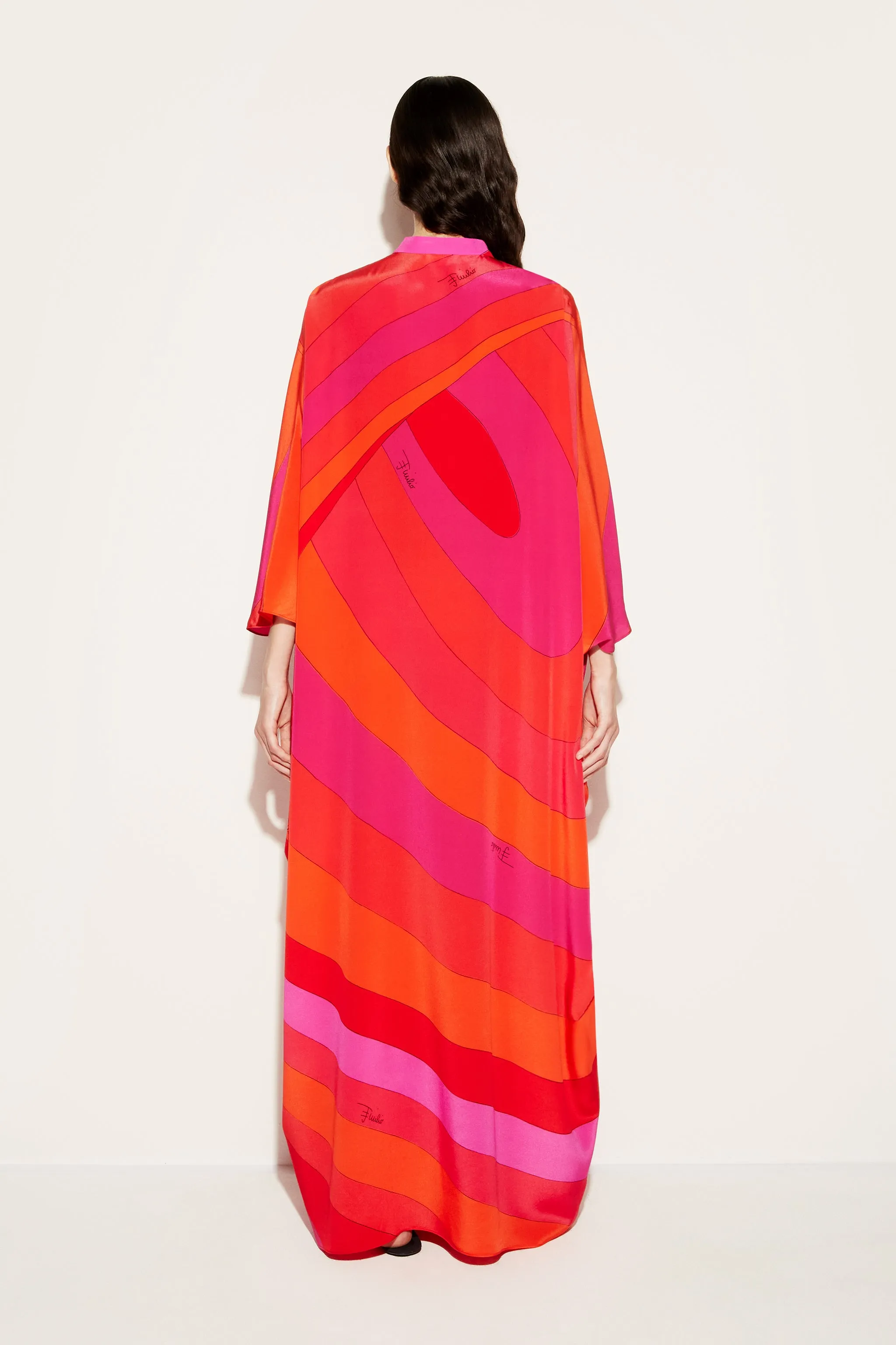 Iride-Print Silk Kaftan