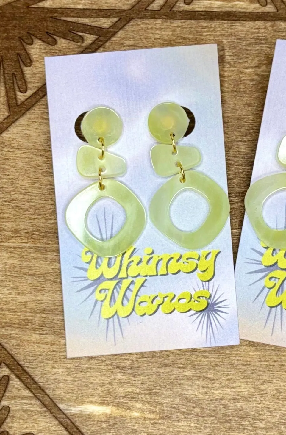 Jade Quartz Drop Dangles - Acrylic Earrings
