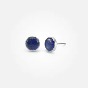 Lapis Lazuli Stone Ear Studs (Round)