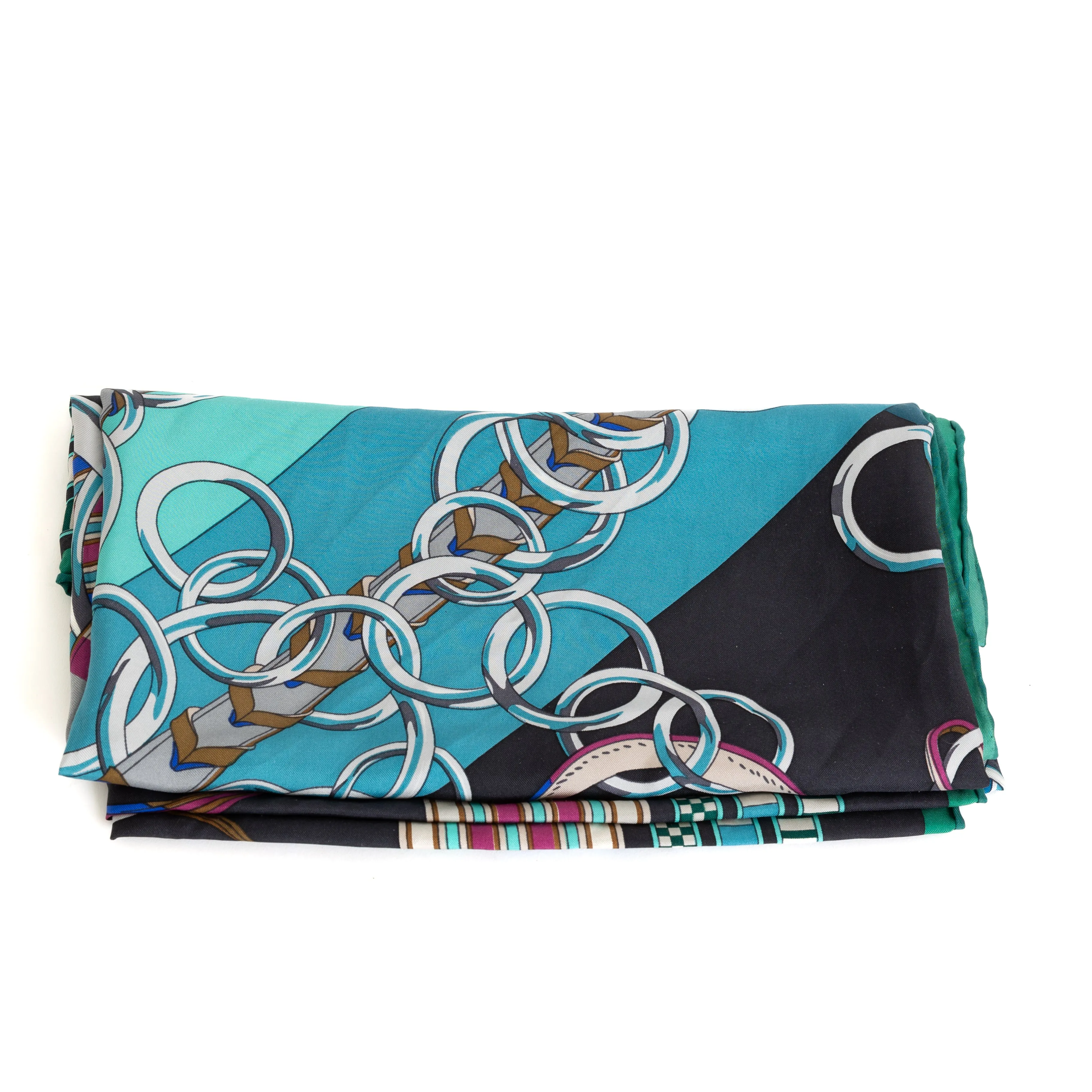 Large Silk Scarf, Blue 8287