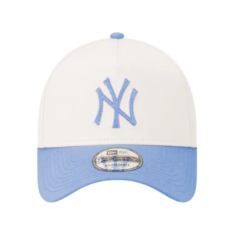 New Era New York Yankees 9FORTY A Frame Cap - White Cork/Copen Blue