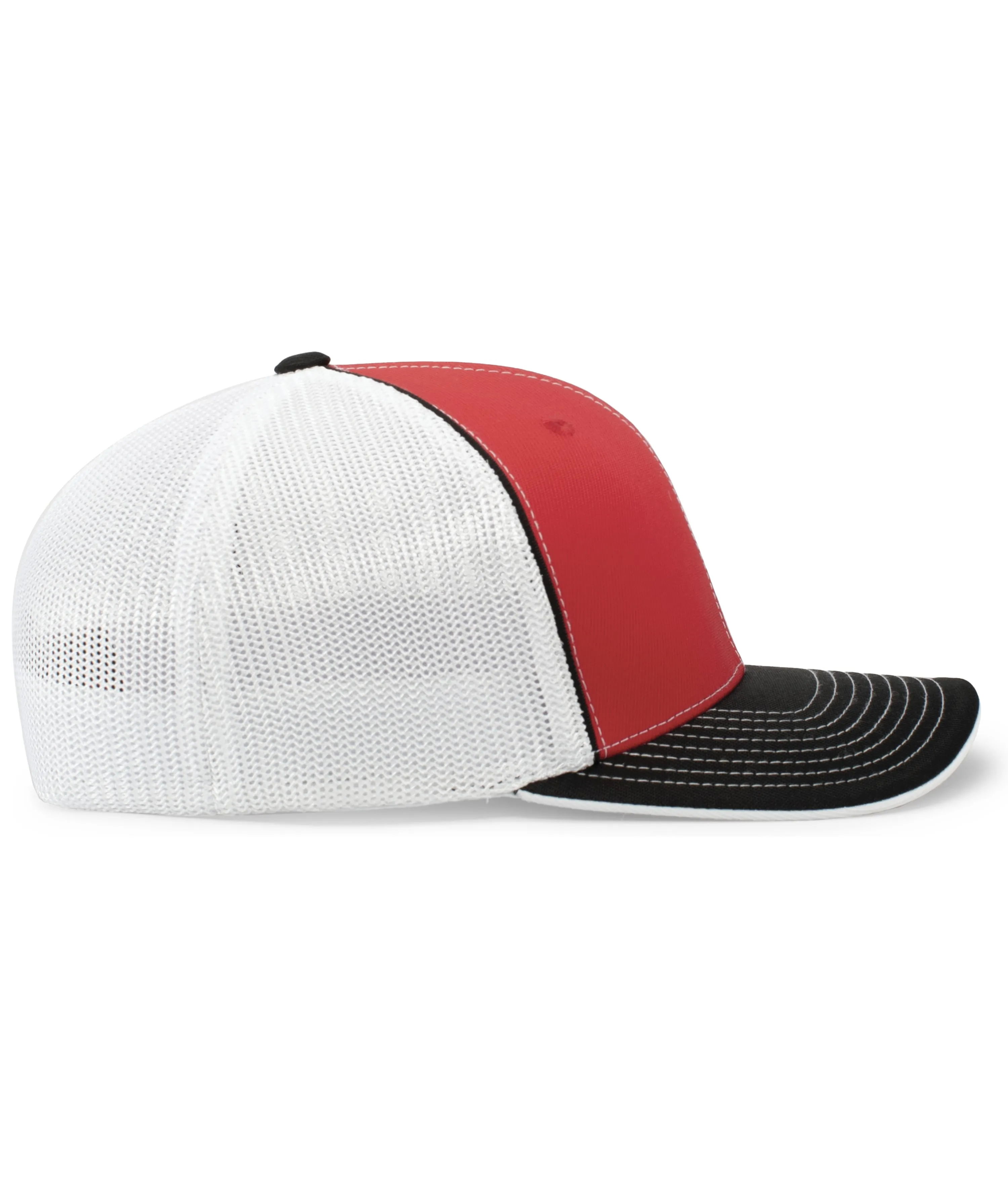 Pacific Headwear Trucker PacFlex Cap - White/Black/Red