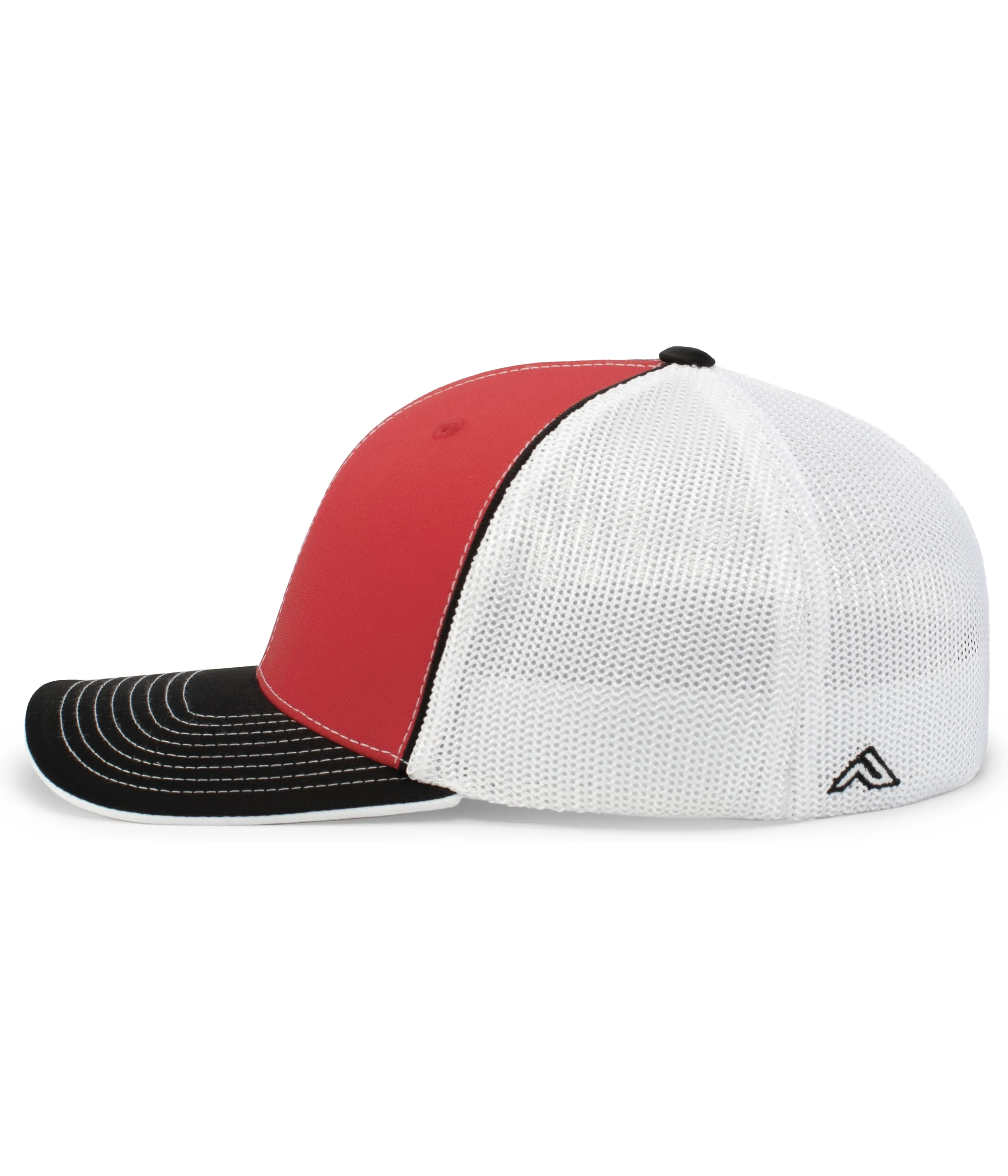 Pacific Headwear Trucker PacFlex Cap - White/Black/Red