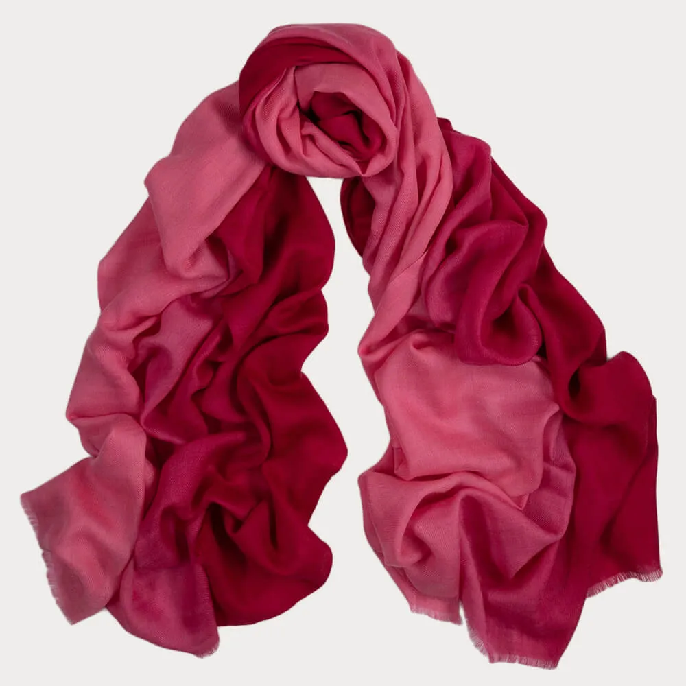Plum to Tea Rose Shaded Cashmere and Silk Wrap