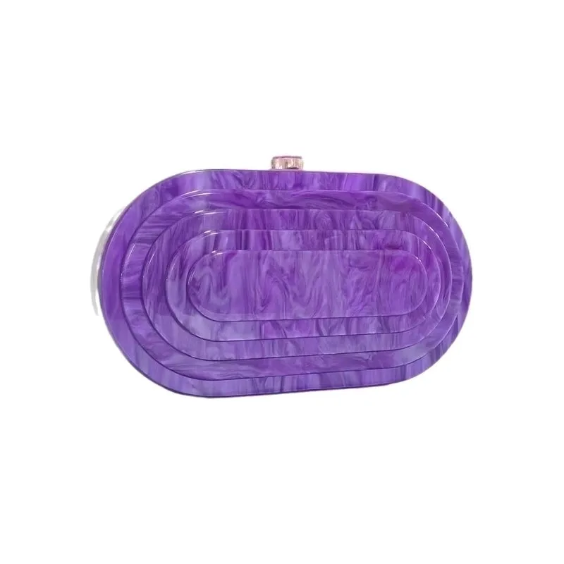 Rose Red Green Purple Arylic Solid Color Square Evening Bags