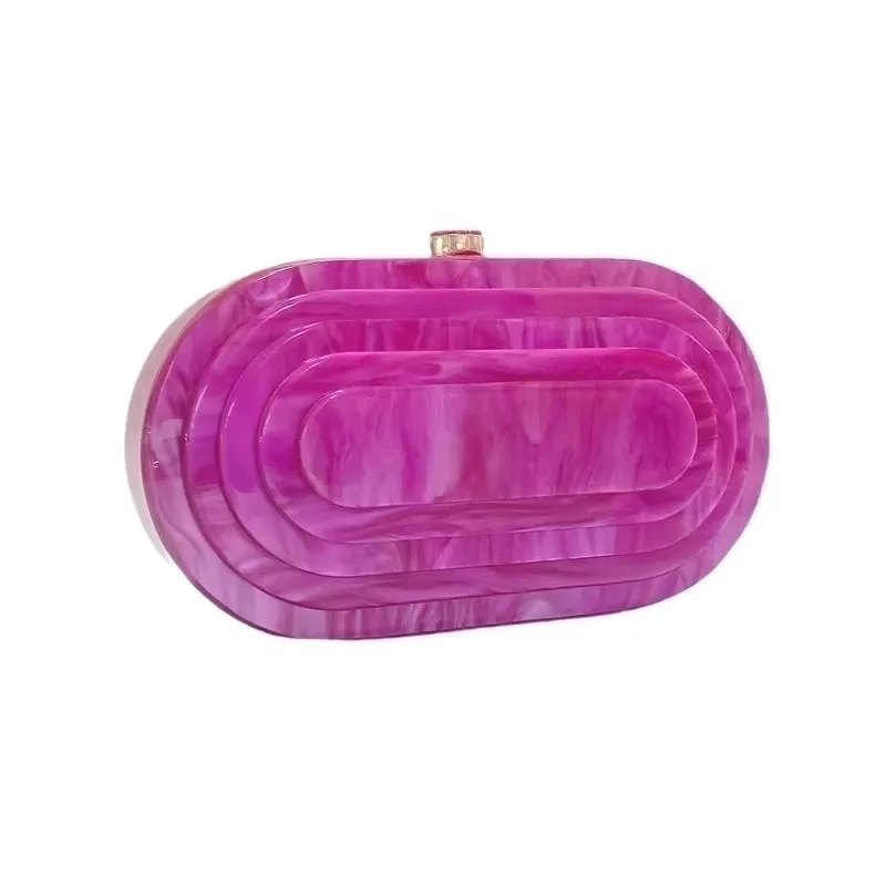 Rose Red Green Purple Arylic Solid Color Square Evening Bags