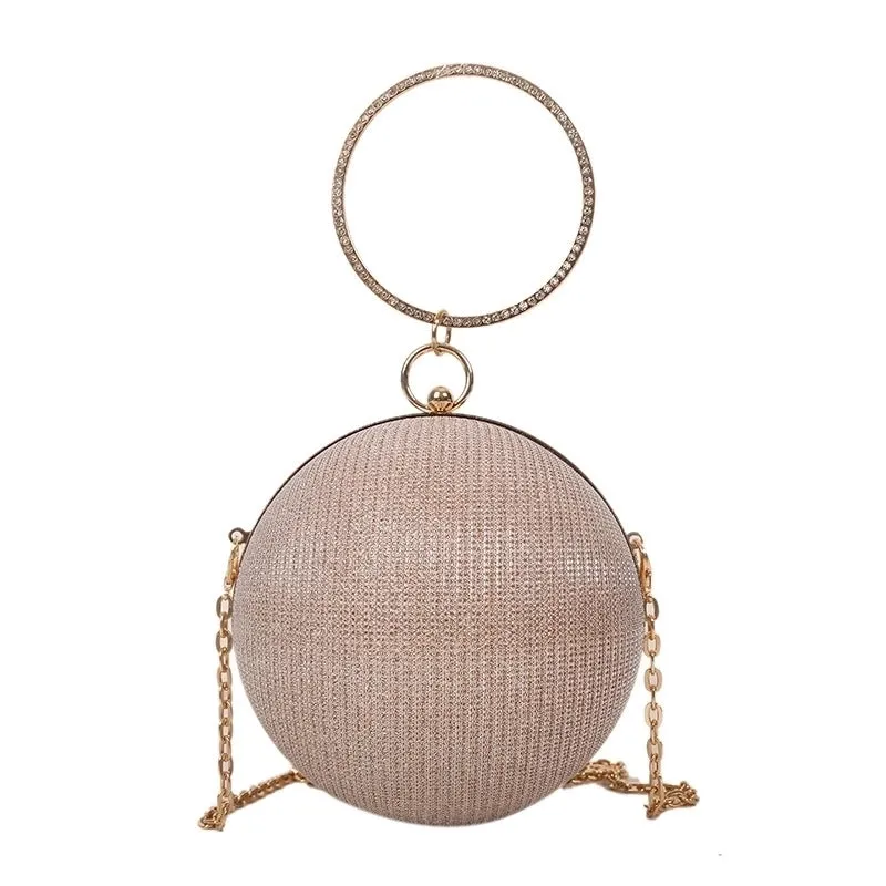Silver Champagne Black Arylic Solid Color Spherical Evening Bags