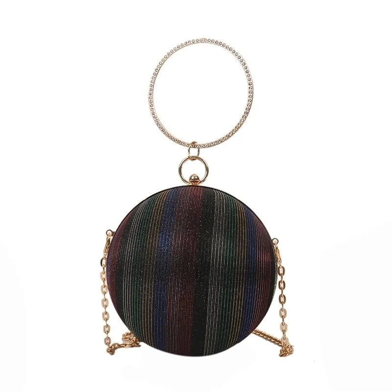Silver Champagne Black Arylic Solid Color Spherical Evening Bags