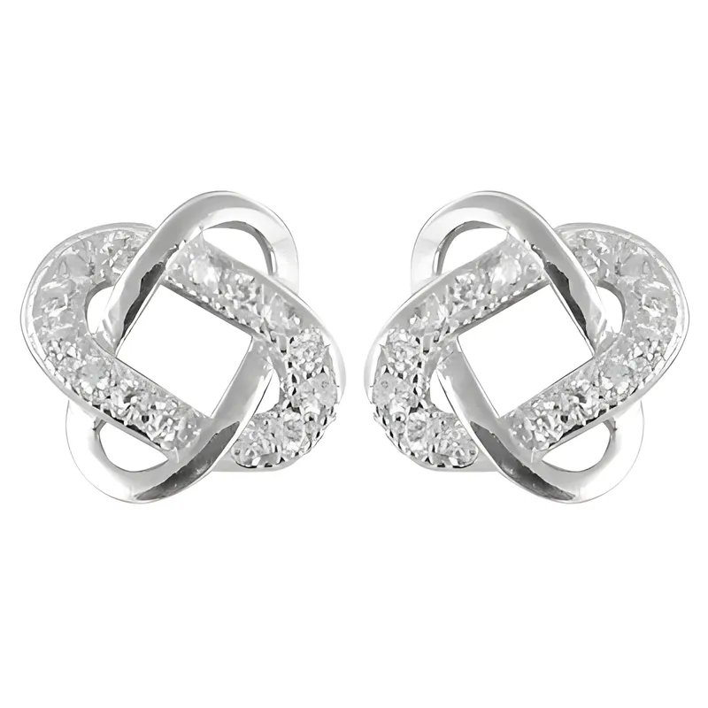 Stunning Cubic Zirconia Gemstone Silver Earrings - Elegant Jewelry