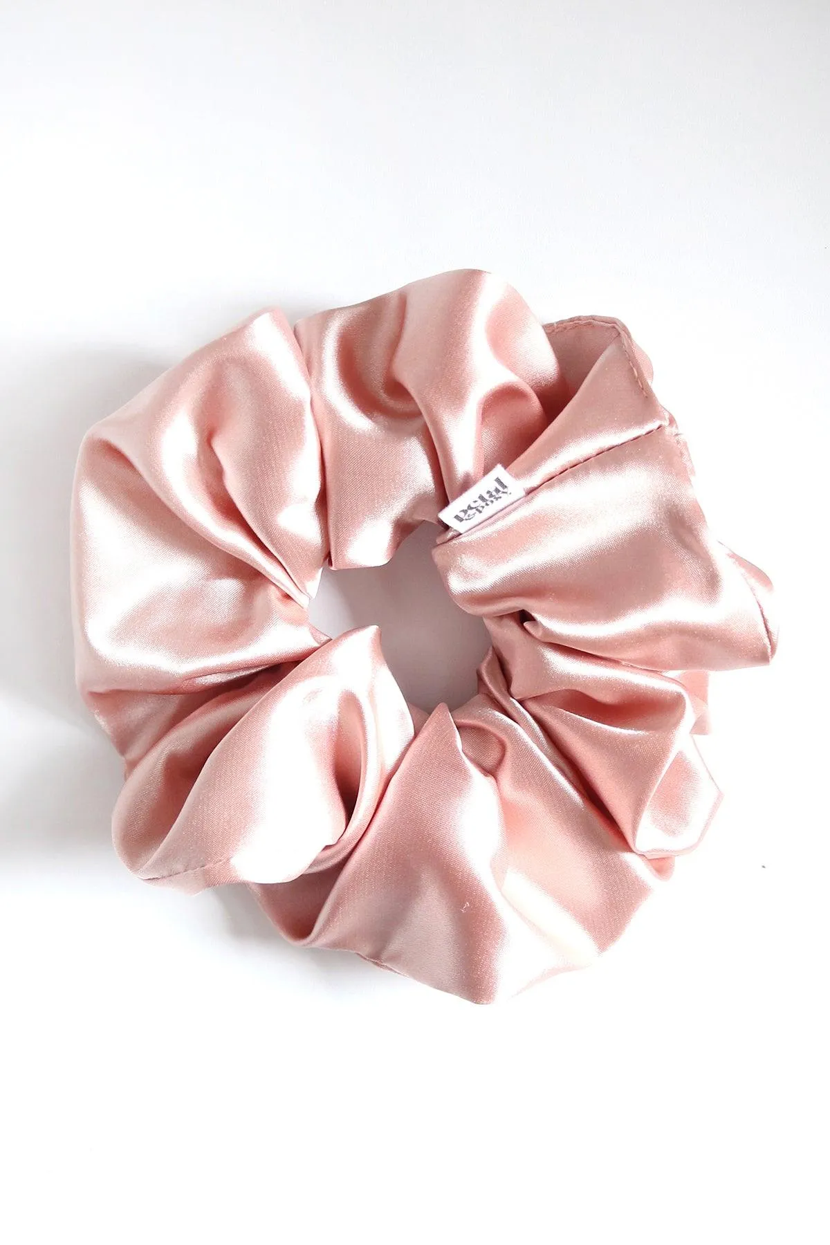 Super Fluff Silk Satin Scrunchie in Rose Quartz